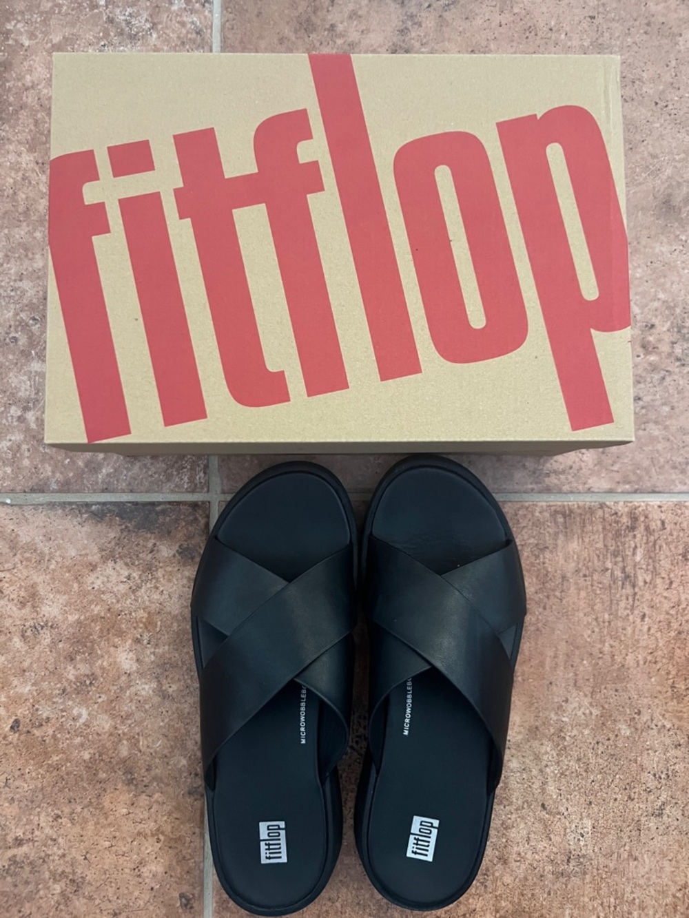 Fitflop Black Crisscross Slide Sandals